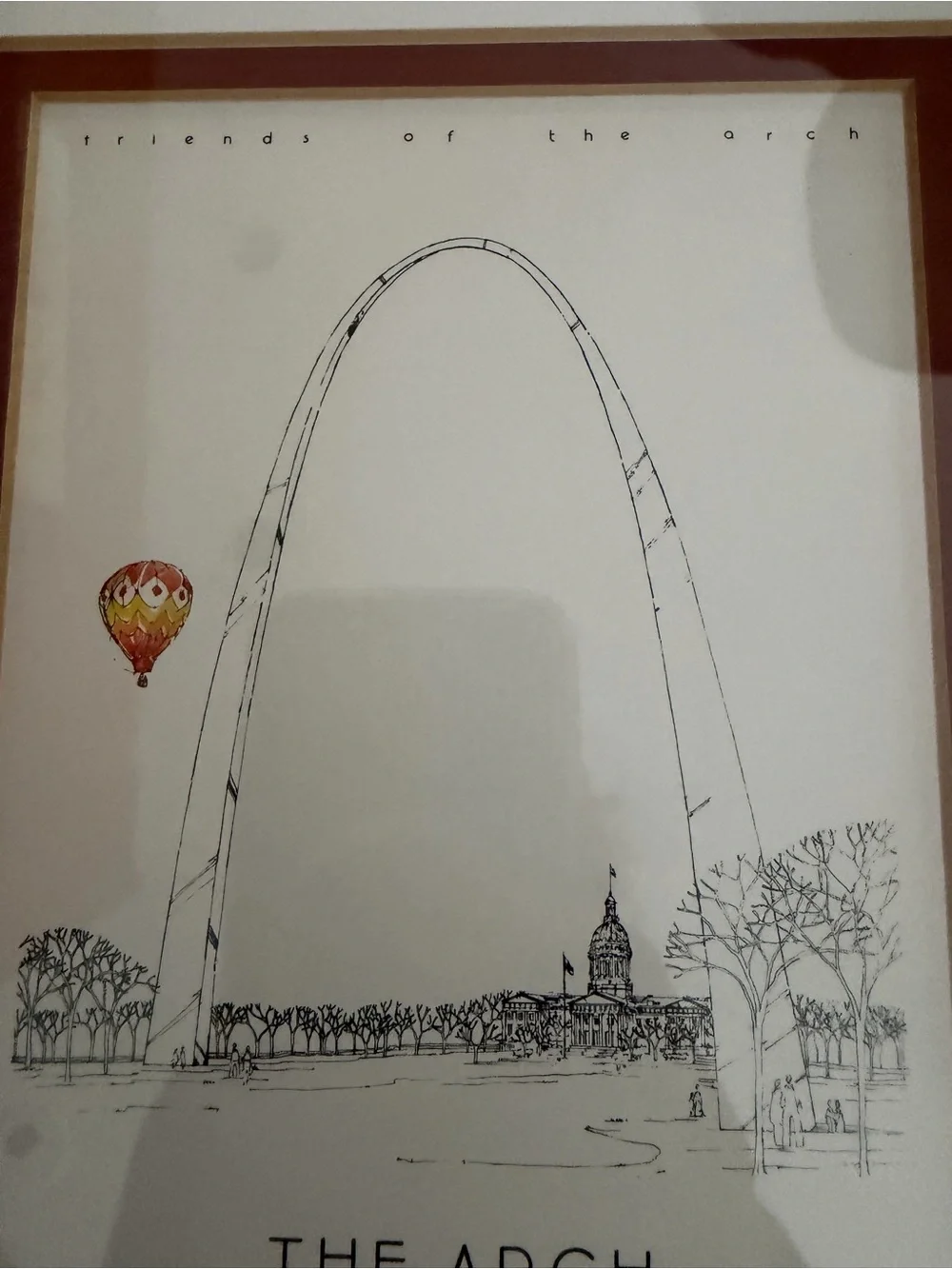 St. Louis The Arch' Wall Art Print. John Pils. Gold Frame